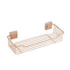 Porta Shampoo Reto Simples Parafuso Metal e Plástico Rose Gold 7,5x28x11cm Soft Barroque Future